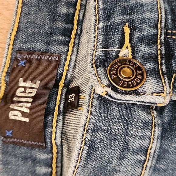 Paige Lennox Slim Fit Blue Denim Jeans Stretch Classic Casual men's size 33 - Picture 5 of 10